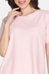 Zivame 2 Mile Fashion Knit Cotton Loungewear Set - Pink Dogwood — thumbnail 6